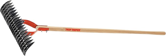 True Temper 1914000 Adjustable Thatching Rake with 54-Inch Wood Handle