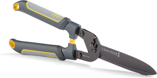 Woodland Tools Co. Super Duty MaxForce Hedge Shear – 23" High Carbon Steel Blades with Gear Amplified Cutting Power, Ergonomic U-Shape Design