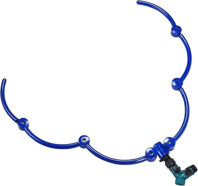 ZZM 360°Tree Water System Tree Watering Ring Circle Sprinkler and Irrigation System Targeted Water with Y Hose Splitter for New Tree Outdoor Plants Raised Garden Beds Shrubs (Large)