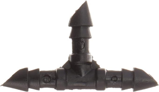 Orbit 67401 25-Count 1/4-Inch Barb Tee,Black