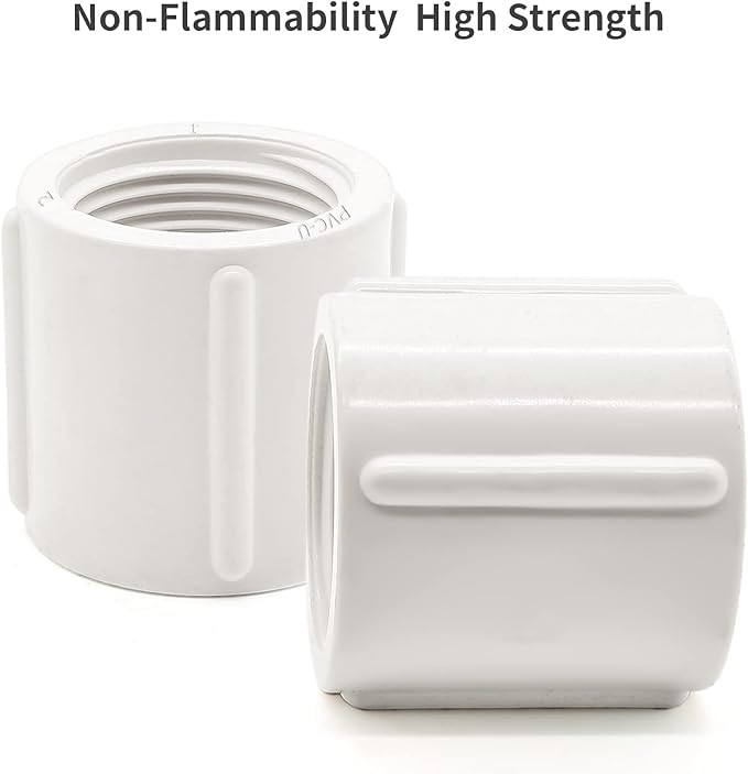 10 PCS PVC Threaded Pipe, 1" Female Pipe Coupling,PVC Pipe Connectors,PVC Pipe Fitting for Sprinkler,Irrigation,Swimming Pools