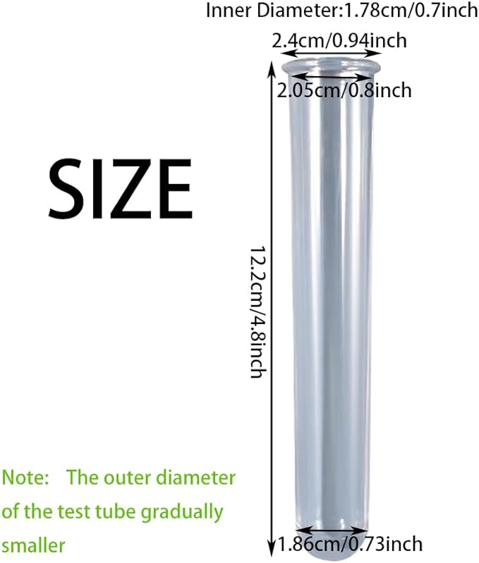 9Pcs Clear Test Tubes for Plant Propagation Station Hydroponic/Flowers for Home Office Desktop Decoration (9Pcs Clear Test Tubes)