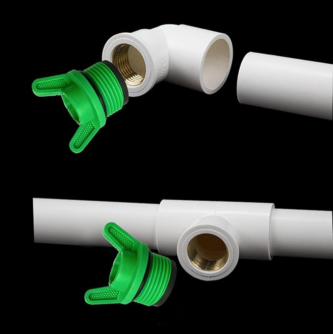 3/4” PT Pipe Plug, PPR Male Pipe Thread Plugs and Caps Garden Irrigation Tubing Stopper Drain Plug, 1 Inch ID, Green