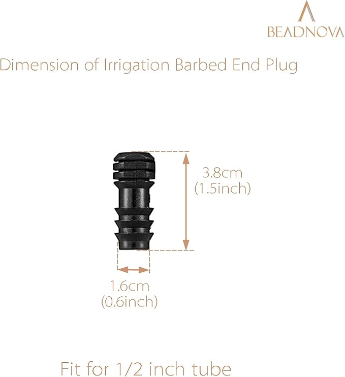 BEADNOVA Drip Irrigation Connectors 30 Pcs 1/2 Inch Barbed Connector Drip Line Plugs End Plugs Irrigation Connectors for 1/2 Inch Drip Tubing Water Tubing Gardening Irrigation Supplies (30pcs)