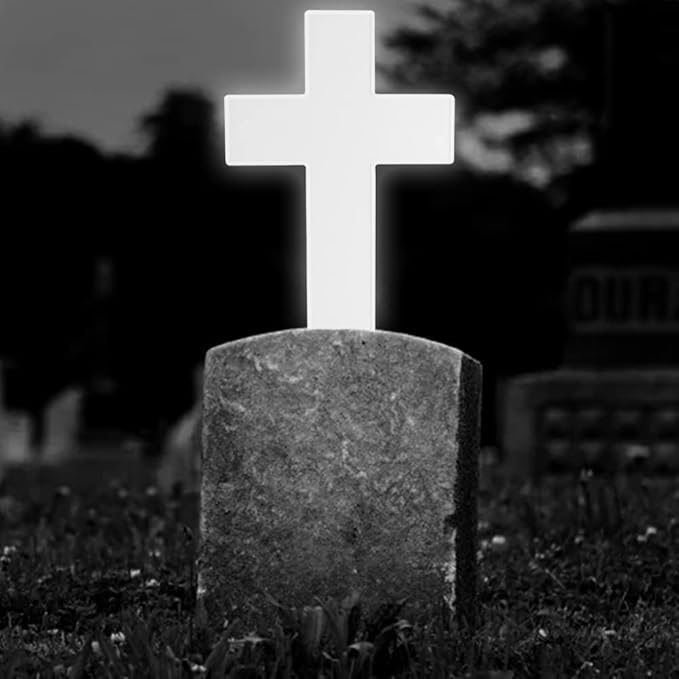 Solar Lighted Cross Grave Lighted Garden Cross Stake Decor LED Jesus Cross Light Decoration for Home Memorial Decoration,Outdoor Yard, Home, Patio