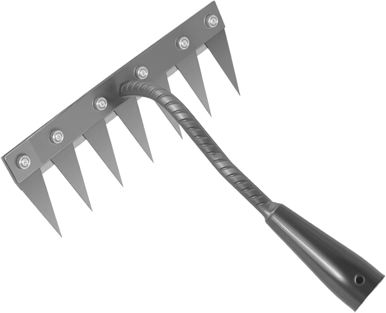 Iron Weeding Rake 2.0, New 5/6/7/8 Garden Weeder Rakes, Heavy Duty Yard Rake Hand Weeder Puller Tool for Efficient Weed Removal, Soil Cultivation, and Lawn Care, Without Stick (7 Teeth)