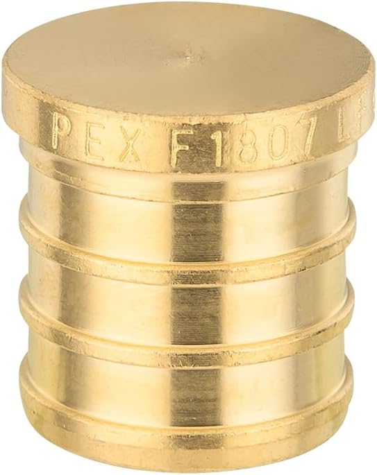 (Pack of 5) EFIELD Pex 1-inch End Cap (Plug) Crimp Brass Fittings, ASTM F1807, ANSI/NSF-61