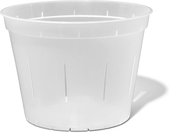 rePotme Orchid Pot -10 inch Slotted Clear Plant Pots - 3 Pack (Crystal Clear)