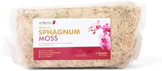 rePotme Premium Organic Sphagnum Moss, Orchid Moss - 4 Quarts (When Hydrated)