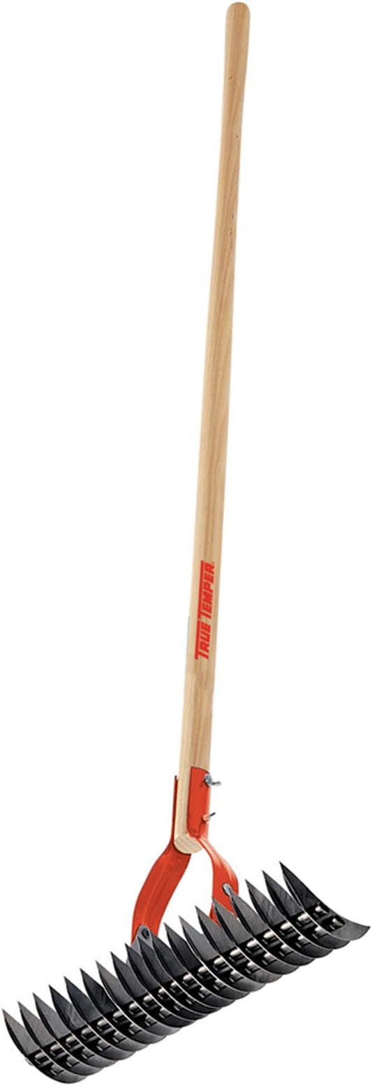 True Temper 1914000 Adjustable Thatching Rake with 54-Inch Wood Handle
