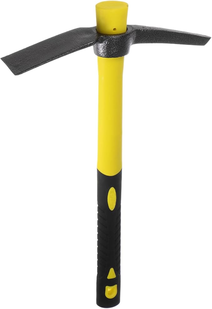 HARFINGTON Pick Mattock Hoe, 15 inch Steel Forged Weeding Garden Pick Axe with Red Fiberglass Handle Garden Mattock Pickaxe Tool for Digging, Gardening, Camping, Planting