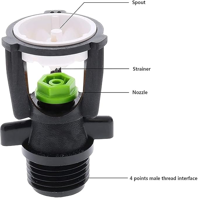 Micro Drip Irrigation, 1/2" External Thread Rotating Sprinklers Mini Wobbler Irrigation Water Spray Sprinkler Farm 360 Degree Rotary Watering Nozzles.(5 pcs)