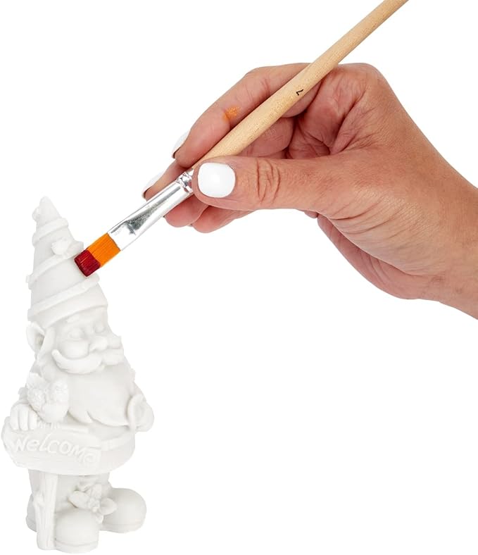 Bright Creations 2 Pack Ceramics to Paint - Paint Your Own Garden Gnome Statues, Blank Paintable Ceramics for Adults (5 in)