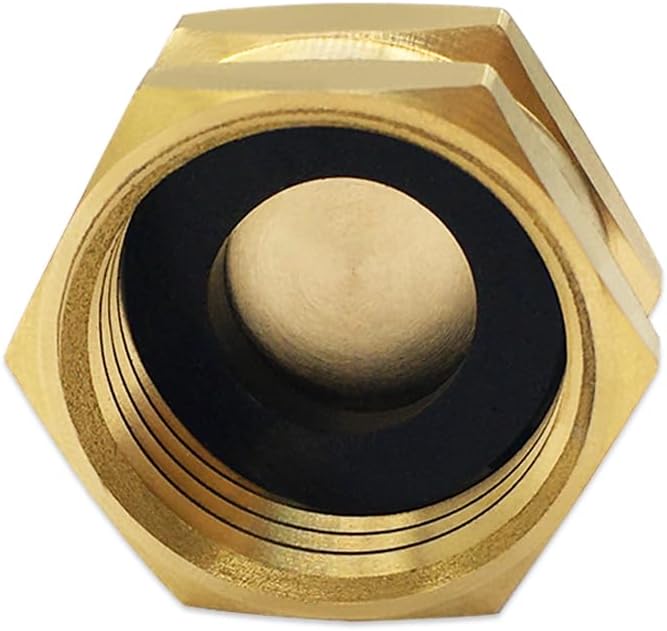 Hooshing 4PCS 3/4" GHT Garden Hose End Female Cap and Male Plugs Kits Garden Irrigation Brass Pipe Fittings Water Tubing Stopper