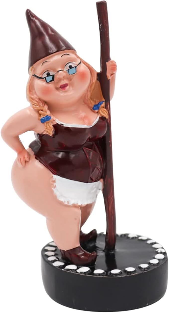 Pole Dancing Gnome Statue, Resin Garden Gnome Statues, Funny Outdoor Gnome Figure, Creative Garden Spring Decoration, Pole Dance Garden Gnome, Spring Garden Statue(6.7"/17 cm)