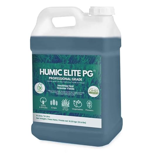 Humic Acid Organic Lawn Fertilizer - Fulvic Humic Mineral Blend for Trees, Shrubs, Ornamentals, Vegetables & Crops - FoliarTech, 2.6 Gallons