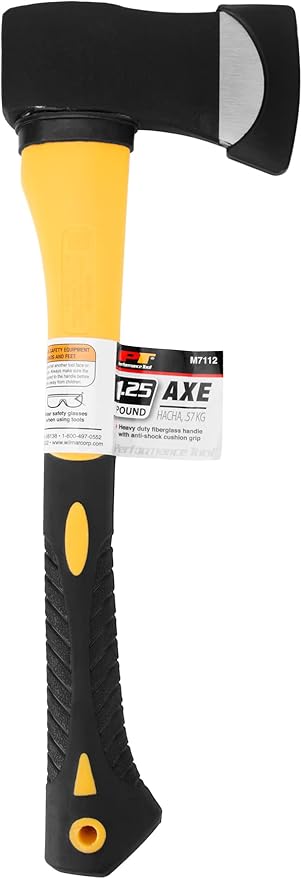 Performance Tool M7112 Axe with Fiberglass Handle, Black / Yellow, 1.25 Pound