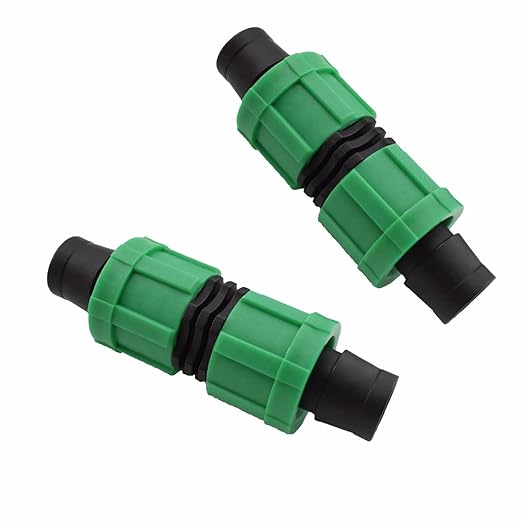 Drip Irrigation Straight Fittings Universal Barbed Locking Butt Joint Connectors for 16-17mm Drip Tape Tubing Sprinkler System [8PCS, Green]