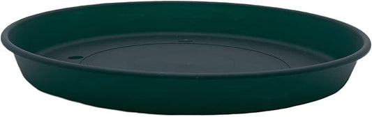 The HC Companies 14 Inch Round Prima Plastic Plant Saucer - Indoor Outdoor Plant Trays for Pots - 14.17 Inchx14.17 Inchx1.69 Inch in Evergreen