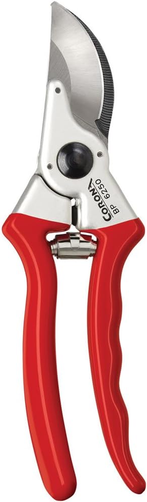 Corona BP 6250 Forged Steel Aluminum Handles Bypass Hand Pruner - 1 inch Cut Capacity Stem and Branch Garden Shears, Red