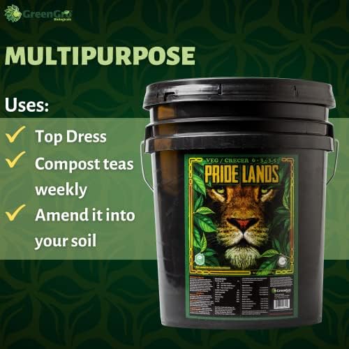 Pride Lands Veg Premium Organic Dry Top Dress Fertilizer for The Vegetative Cycle, Bigger Buds and Healthier Plants with Our Complete Veg Food, All Natural, Safe for Plants You Consume, 2 lb