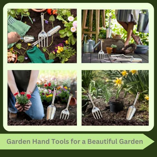 MiEco Gardening Hand Tools Set, Garden Hand Held Tools. Stylish Yard Tools Gardening Tool Kit. Unique Garden Tools Ideal Gifts for Gardeners.