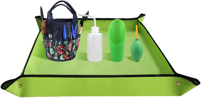Succulent Tools Kit with Organizer Bag and Planting Operation Mat,Gardening Tool Set with Tote,Mini Succulent Garden Tool Kit Succulent Bonsai Planter Set Indoor Gardening,Miniature Indoor Planting