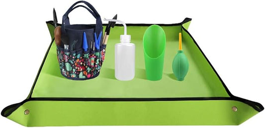 Succulent Tools Kit with Organizer Bag and Planting Operation Mat,Gardening Tool Set with Tote,Mini Succulent Garden Tool Kit Succulent Bonsai Planter Set Indoor Gardening,Miniature Indoor Planting