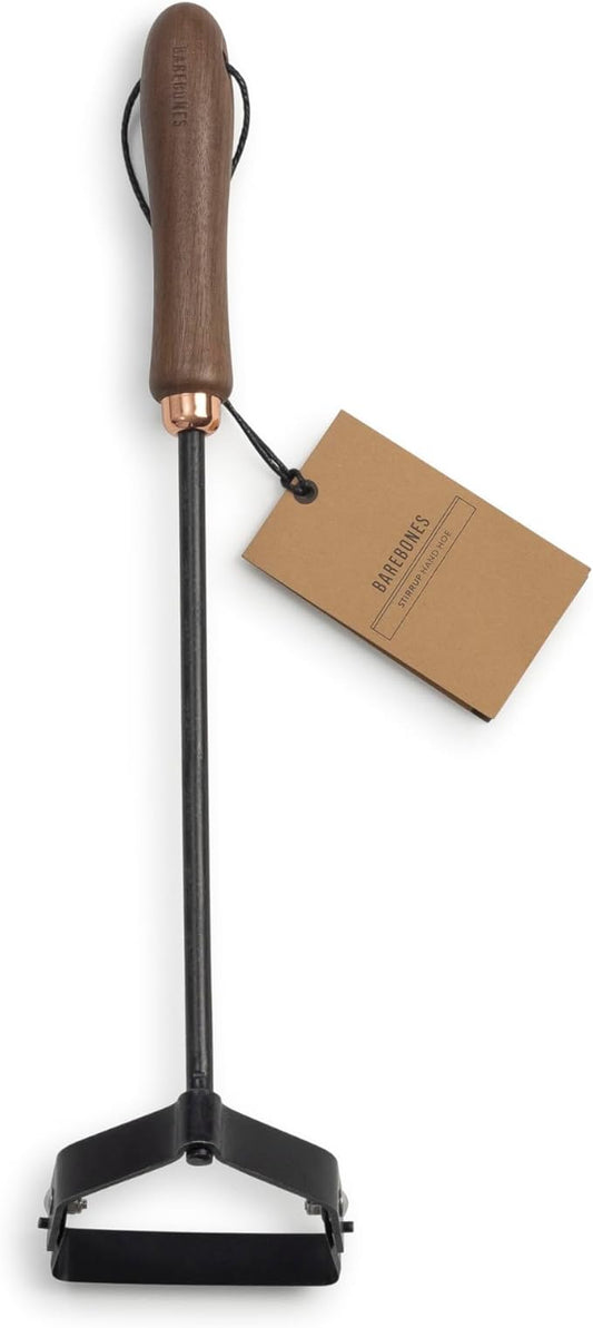 Barebones Stirrup Hand Hoe - Effective Gardening Tools for Weed Control and Soil Aeration - Lawn and Yard Tools - Weed Puller Tool (Black)