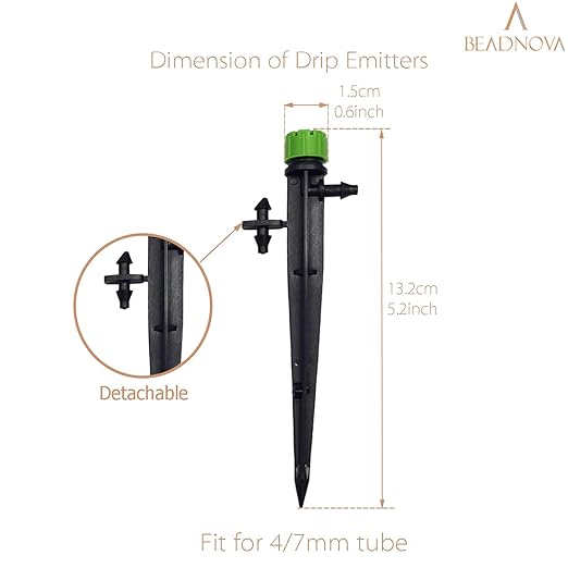 BEADNOVA Irrigation Drippers 50pcs Drip Emitters for 1/4 Inch Irrigation Sprinkler 360 Degree Micro Sprinkler Adjustable Drip Irrigation Heads Drippers for Drip Irrigation Parts Garden Patio Lawn