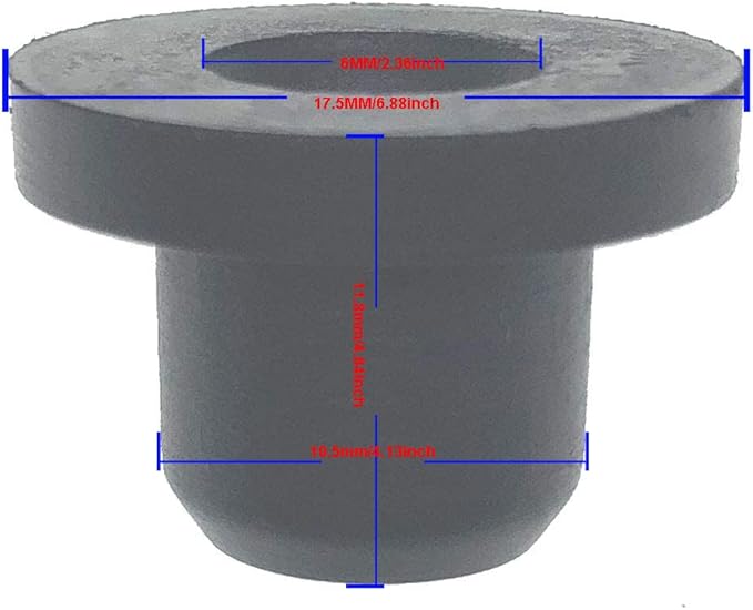 HORTIPOTS 1/4 Inch Rubber Grommet Pack of 25 Top Hat, 6 mm ID Small Tophat Grommet for OD 1/4 Inch Vinyl Rubber Tubing in Hydroponic and Irrigation Systems (Pack of 25)