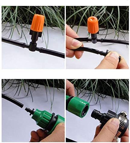 Drip Irrigation kit Plant Watering System Gravity Fed Irrigation Water Drip Setfor Garden Greenhouse Yard Lawn Home or Vacation Use 20M 8/11" Tube 20 Nozzles