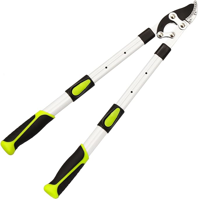 Loppers Tree Trimmer Extendable Branch Cutter with Compound Action, Sharp Steel Blade Tree Cutter Tree Clippers, 21-26" Telescopic Tree Branch Cutter Tree Pruner for Branches up to 1.6 Inch