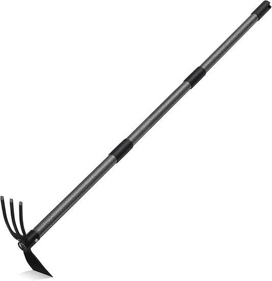 Cultivator Hoe Garden Tool, 30.7 inch Stainless Steel Long Handle Heavy Duty Gardening Tools，Extended Reach Double Hoes Suitable for Digging Loosening