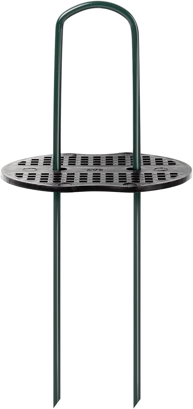 FOTMISHU Landscape Staples 5.7Inch 100Pcs Garden Stakes with 100pcs Gasket, Lawn Pins with Spray Coating Craft,11Gauge Anti-Rust Ground Yard Spikes Anchoring for Outdoor Tents Irrigation Hoses (Green)