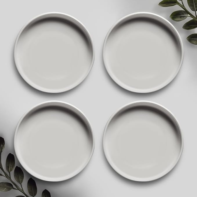 Willowy Matte White Ceramic Pot Saucer - Drainage Tray for 2,3,4 Inch Planters - Drip Trays - Four Pack…