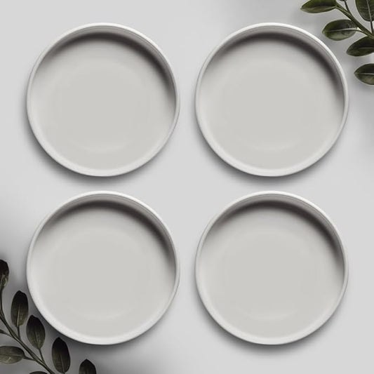 Willowy Matte White Ceramic Pot Saucer - Drainage Tray for 2,3,4 Inch Planters - Drip Trays - Four Pack…