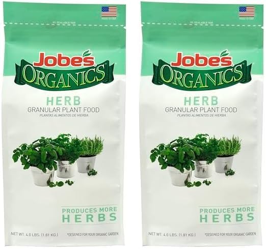 Jobe’s Organics Granular Garden Fertilizer, Easy Plant Care Fertilizer for Herb Gardens, 4 lbs Bag (Pack of 2)