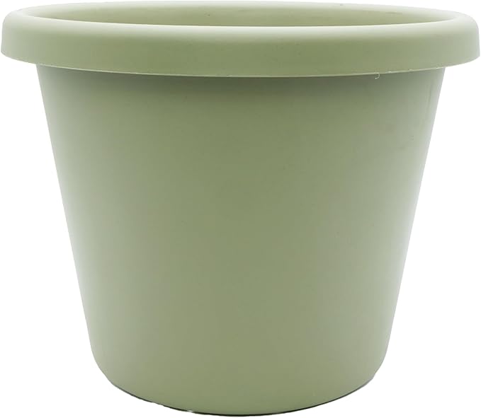 The HC Companies 11.5 Inch Round Classic Planter - Plastic Plant Pot for Indoor Outdoor Plants Flowers Herbs, Seafoam