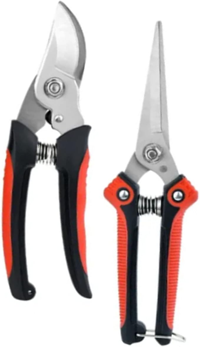Garden Pruning Shears, Hand Pruner Scissor Tree Trimmers Secateurs Potted Cutters Snips Branch Plant Hedge Clippers Gardening Tool Stainless Steel Blades for Home Loppers Flower Bonsai Trimming
