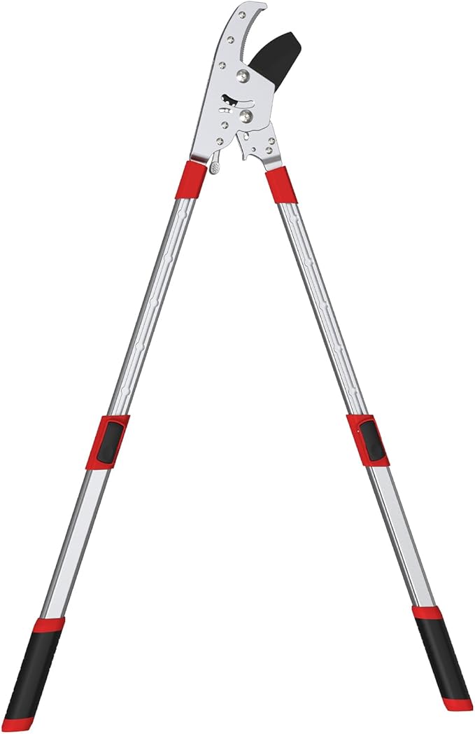 GARTOL Heavy-Duty Extendable Anvil Lopper 28~41" Telescopic Steel Tree Branch Cutter, Long Reach Tree Trimmer, Designed for Dry Wood, Double Ratcheting Mechanism, 6 Position Stops, Cuts Up 2''