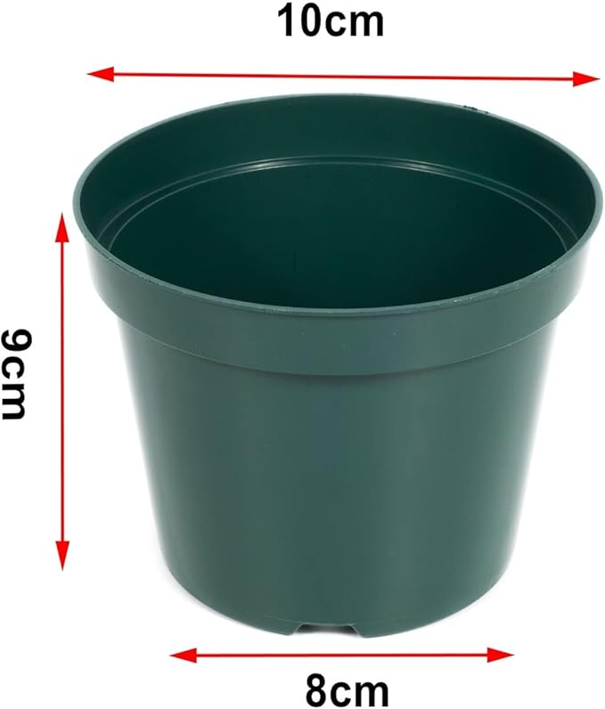 40 Pack 4 Inch Plastic Nursery Pots with Mesh Pad, Thick Sturdy Plastic Plant Pots with Drainage Holes Indoor/Ourdoor Flower Planter Pots, Green