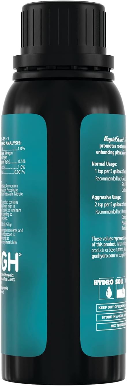 General Hydroponics RapidStart, Plant Food, 1-0.5-1, 275 mL.