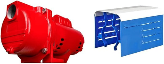 Red Lion 2 HP 230 Volt Cast Iron Sprinkler Pump Bundle with Blue Devil Motor Cover