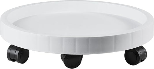 17.5 Inch Planter Caddies Rolling Saucer Caddy with Wheels, Heavy Duty Wheeled Stand for Potted Plant, Round Coaster Roller Base Tray with Casters, Flower Pot Dolly Holder for Indoor Outdoor