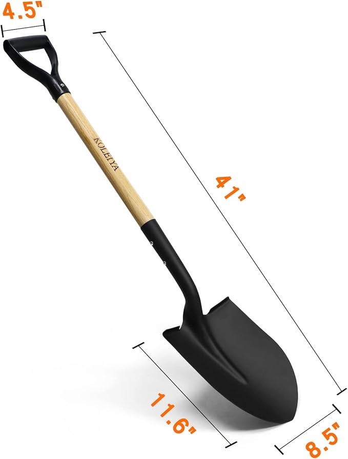 Shovel,Spade Shovels for Digging Gardening Planting Trenching,Metal Shovel with D Handel for Sand Beach Dirt,41inches Short Shovel