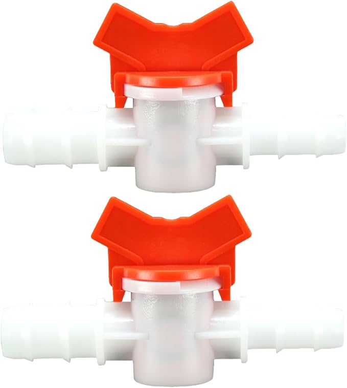 3/8“ to 5/8“ Hose Barbed Ball Valve Drip Irrigation Ball Valve Shut Off Switch for Drip Irrigation and Aquariums（pack of 2）