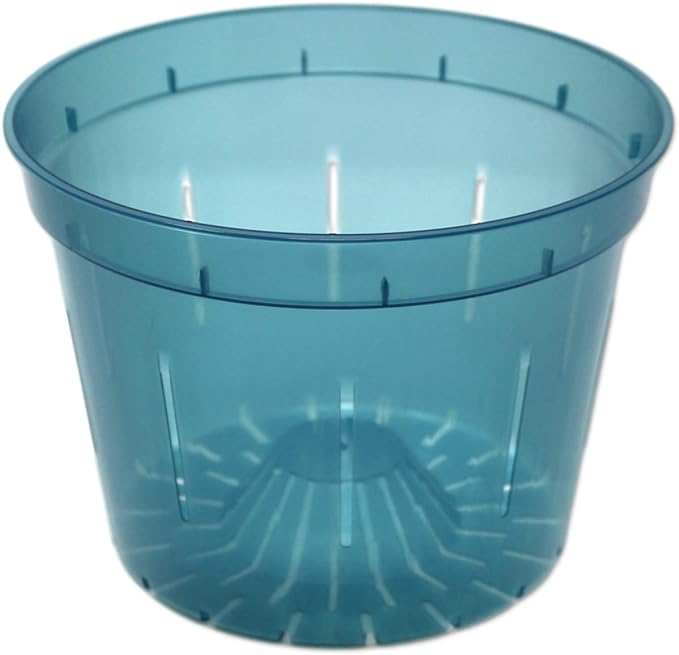 rePotme 10 inch Slotted Clear Pots - 3 Pack (Blue Sapphire)