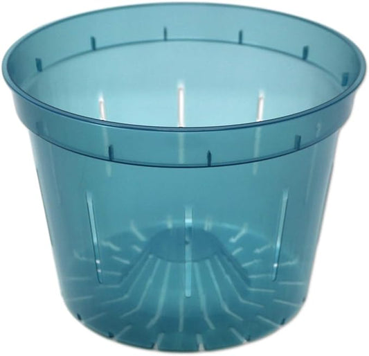 rePotme 10 inch Slotted Clear Pots - 3 Pack (Blue Sapphire)