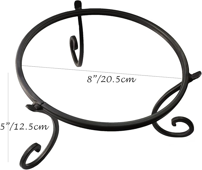 Metal Gazing Ball Stand for 10 or 12 Inch Balls, Low Short Wrought Iron Gazing Globe Display Stand Garden Sphere Holder, Fade and Weather Resistant Outdoor Decoration for Homes, Yards and Gardens